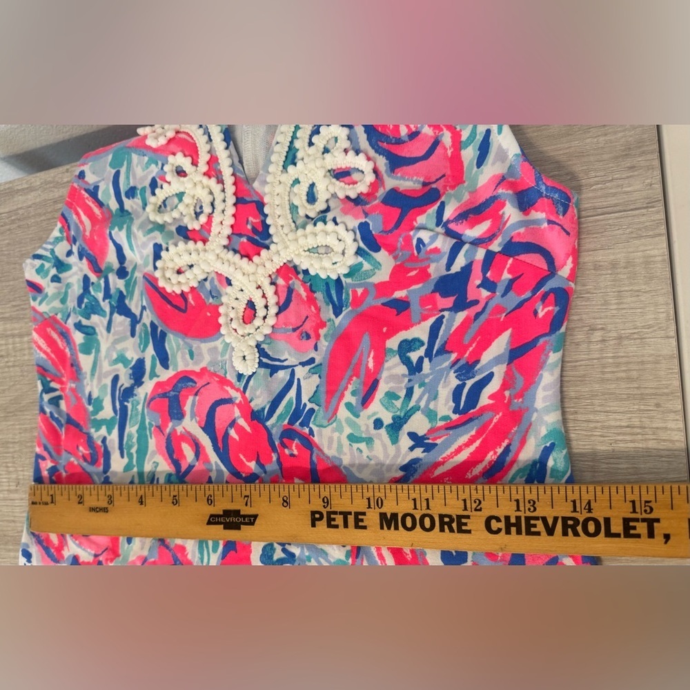 Lilly Pulitzer Harper Shift Dress Cosmic Coral Cracked Up Lobster Roll NWT XXS - Picture 6 of 10